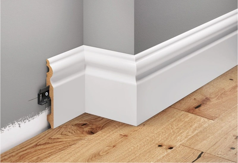Paint-ready white skirting profiles Dubai